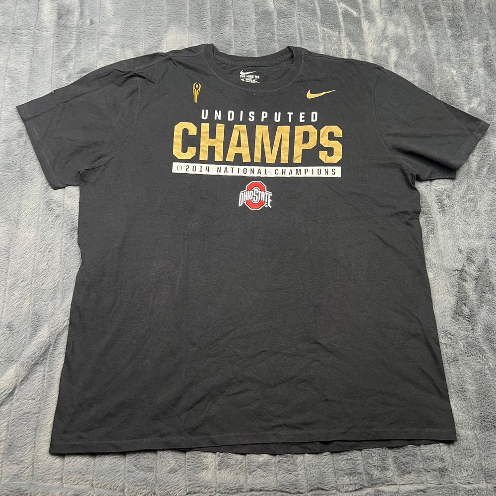 Nike Ohio State Buckeyes 2014 National Champs T-Shirt Black XXL Athletic Cut